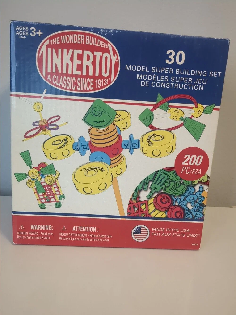 Tinkertoy 30 Model 200 Piece Super Building Set New